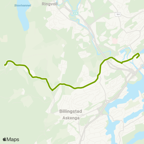 Ruter Kattås - Tanum - Sandvika map