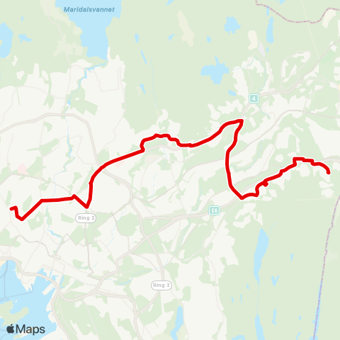 Ruter Bislett-Ellingsrudåsen map