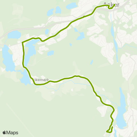 Ruter Asker - Dikemark - Heggedal map