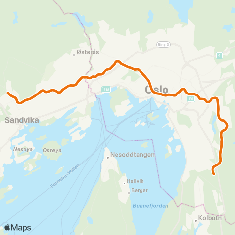 Ruter Kolsås - Mortensrud map