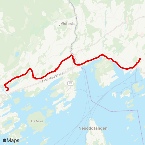 Ruter Nationaltheatret - Sandvika map