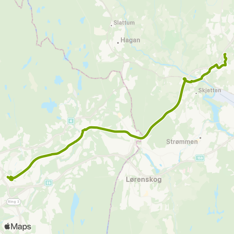 Ruter Vestvollen - Økern map