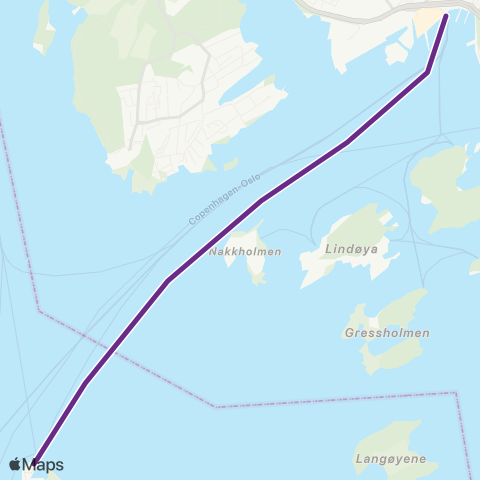 Ruter Nesoddtangen - Aker brygge map