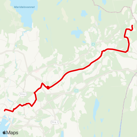 Ruter Jernbanetorget - Vestli T map