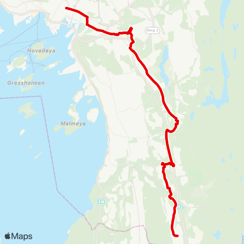 Ruter Jernbanetorget - Bjørndal map