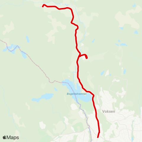 Ruter Sørkedalen - Røa T map