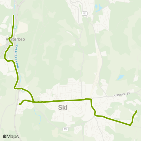 Ruter TusenFryd - Ski stasjon map