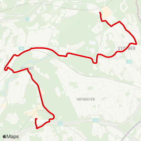 Ruter Furuset T - Stovner T via Smedstua map