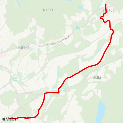 Ruter Helsfyr T - Grorud T map