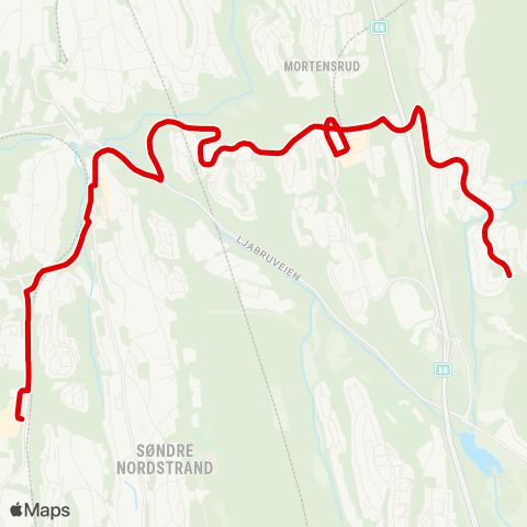 Ruter Holmlia stasjon - Brenna map