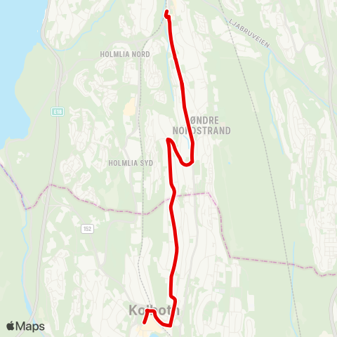 Ruter Hauketo stasjon - Kolbotn map