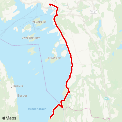 Ruter Jernbanetorget - Ingierstrand map