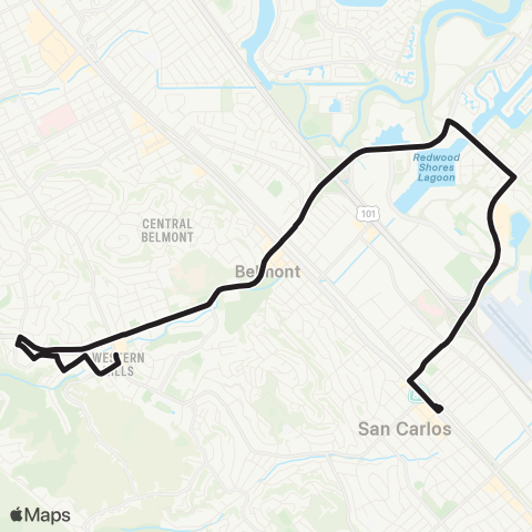 SamTrans San Carlos Caltrain - Carlmont Village map