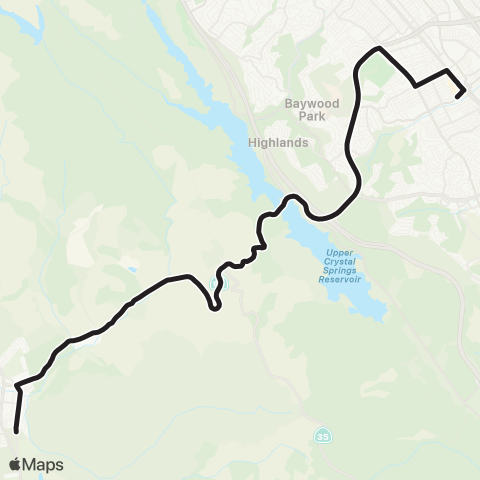 SamTrans SM Med - Hillsdale - CSM - Half Moon Bay map