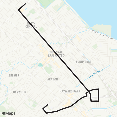 SamTrans Peninsula / Humboldt - Borel MS map