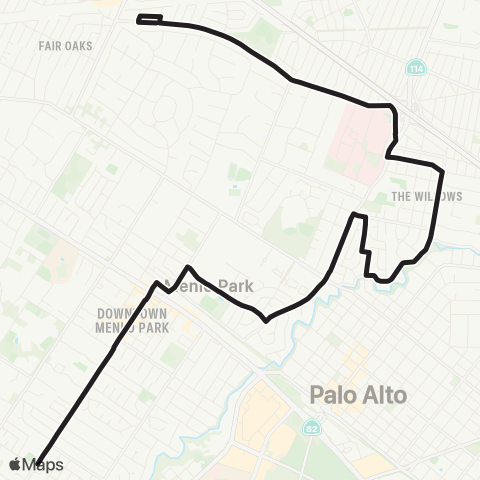 SamTrans Hillview School - Bay / Marsh map