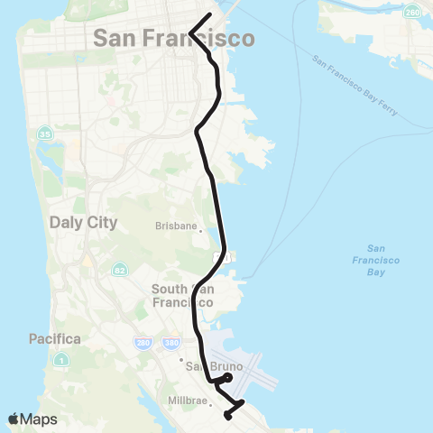 SamTrans SF TC - San Francisco International map