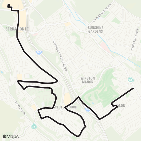 SamTrans Serramonte Center - South City High map