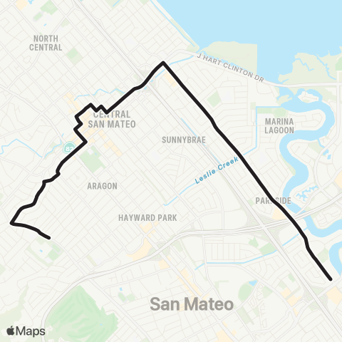 SamTrans Hillsdale / Norfolk - Aragon High map