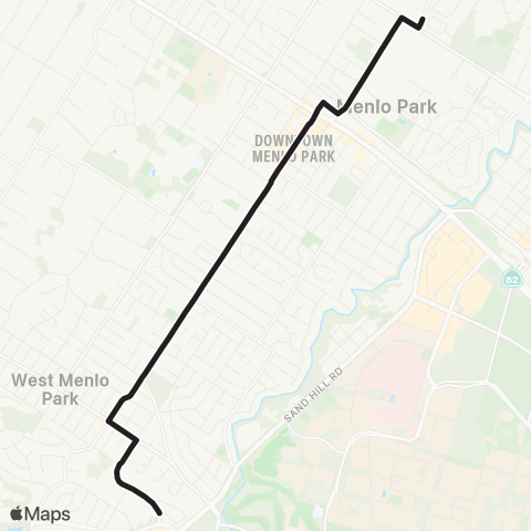 SamTrans Sharon Hts - Menlo-Atherton High School map