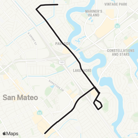 SamTrans Bay STEM Academy - Hillsdale Shopping Ctr map