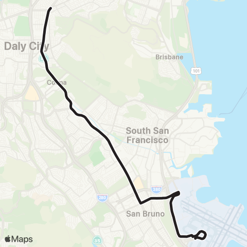 SamTrans Daly City - SFO map