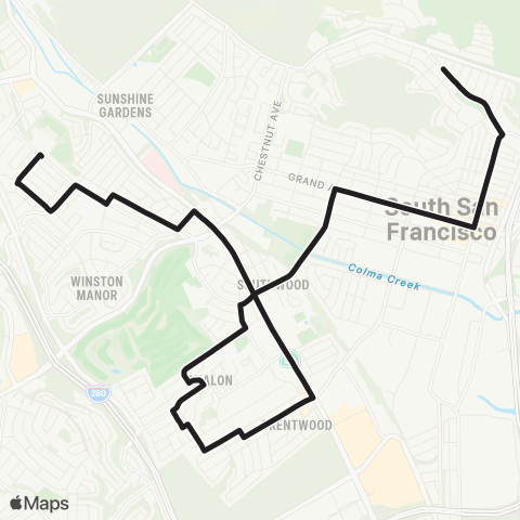 SamTrans Hillside / Grove - Alta Loma School map