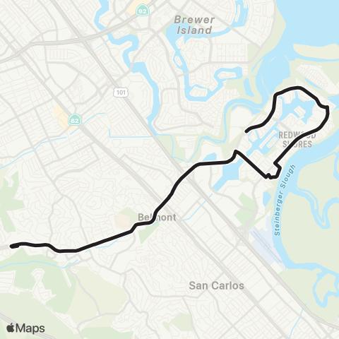 SamTrans Bridge / Bowsprit - Ralston School map