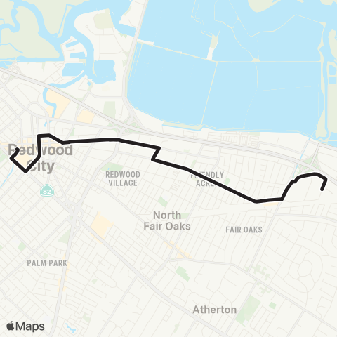 SamTrans Redwood City TC - Florence / 17th map