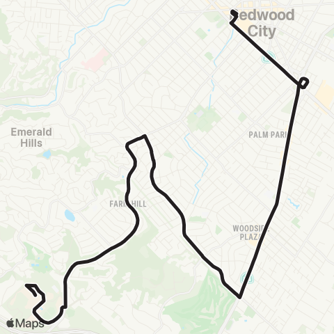 SamTrans Woodside/Alameda - Canada College map