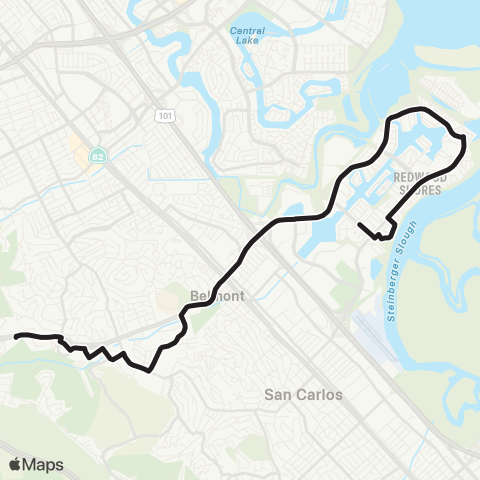 SamTrans Ralston Sch - Brdg/Bowsprit via C Vista map