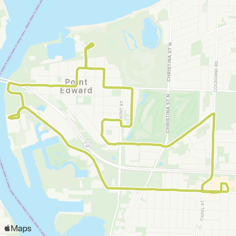 Sarnia Transit Point Edward map