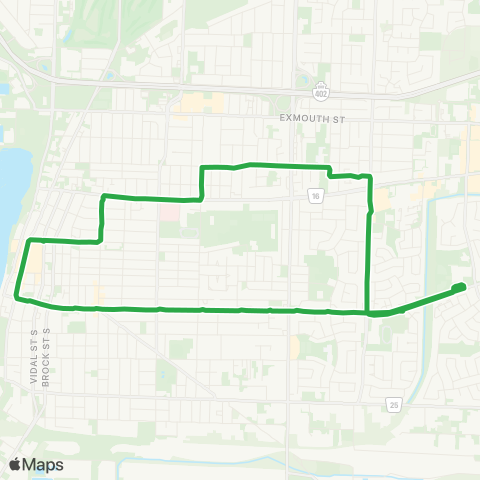 Sarnia Transit Maxwell map