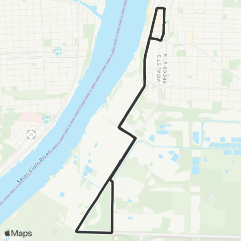 Sarnia Transit Vidal map