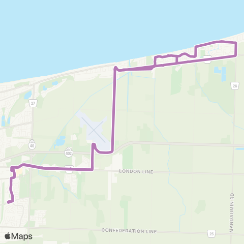 Sarnia Transit Bright's Grove map