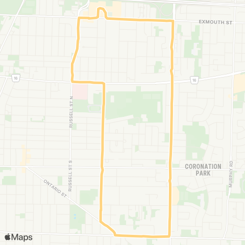 Sarnia Transit Indian East map