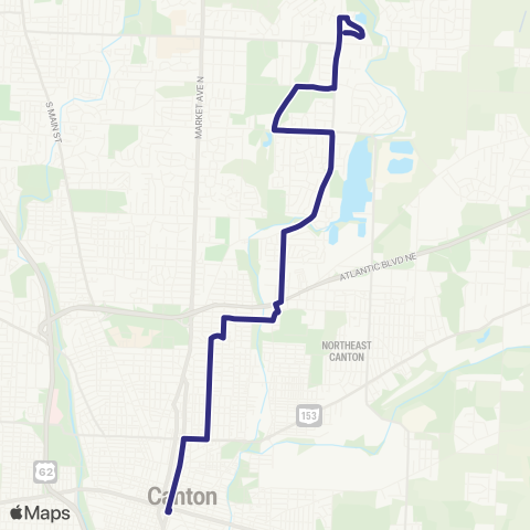 SARTA Plain Twp - Downtown Canton map