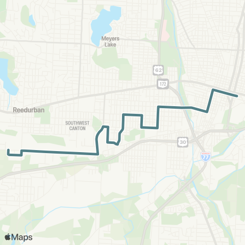 SARTA Downtown Canton - Southway Ind map