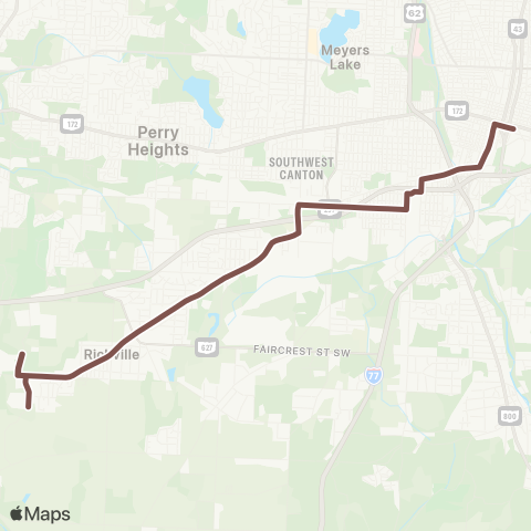 SARTA Downtown Canton - Perry Hills map