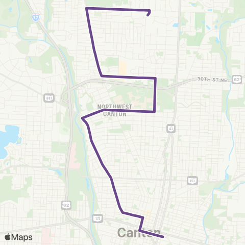 SARTA Downtown Canton - Frazer map