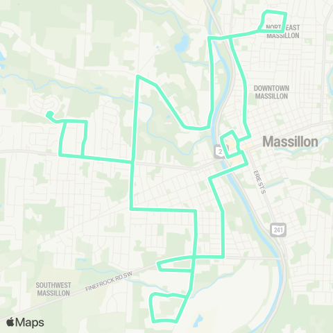 SARTA Downtown Massillon - Rolling Hills map