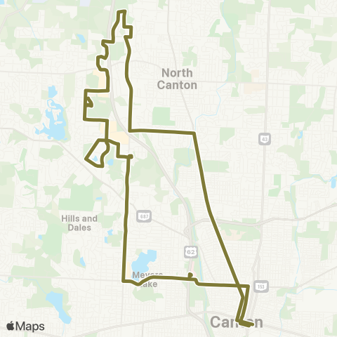 SARTA North Late Night Loop map