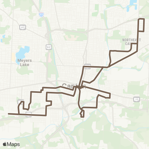 SARTA East Late Night Loop map