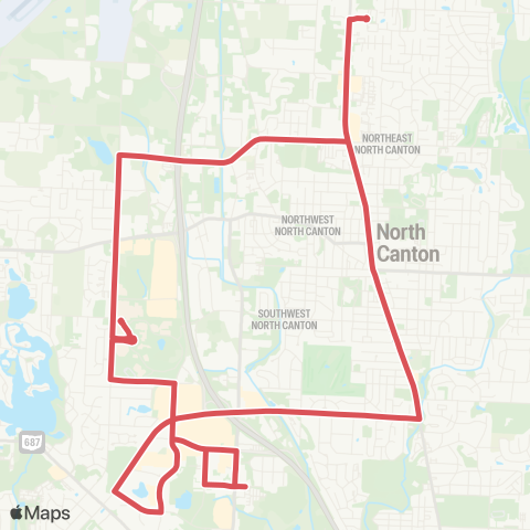 SARTA Belden Village / Stark State map