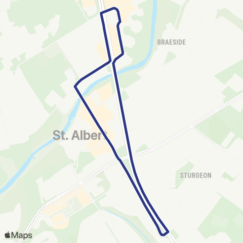 St. Albert Transit Farmers Market Shuttle map