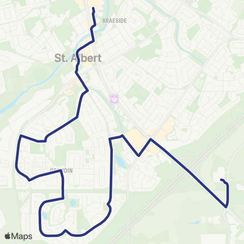 St. Albert Transit Heritage Lakes - Grandin map