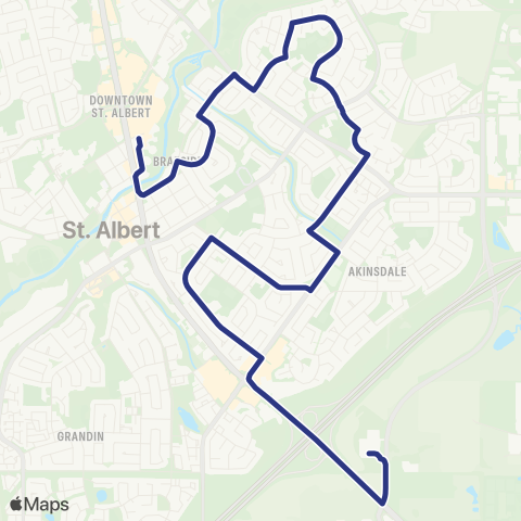 St. Albert Transit Sturgeon - Forest Lawn - Woodlands - Braeside map