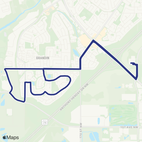 St. Albert Transit Heritage Lakes - Riel map