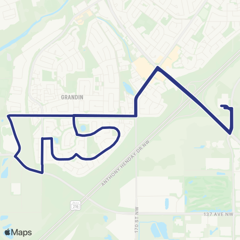 St. Albert Transit Riel - Heritage Lakes map