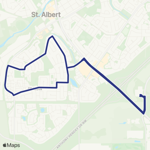 St. Albert Transit Grandin map